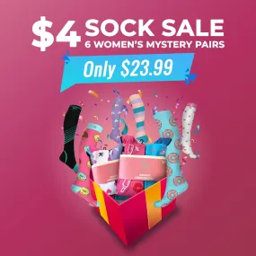 $4 Sock Sale Grab Bag - Women's (6-pairs)