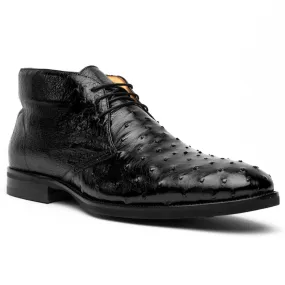 Black Marco Ostrich Quill Chukka Boot - Classic Style for Men