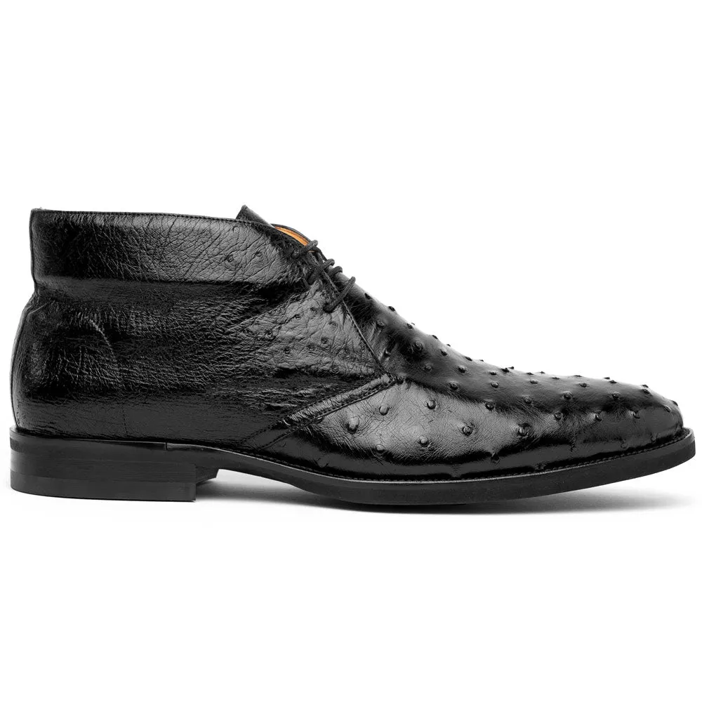 Black Marco Ostrich Quill Chukka Boot - Classic Style for Men