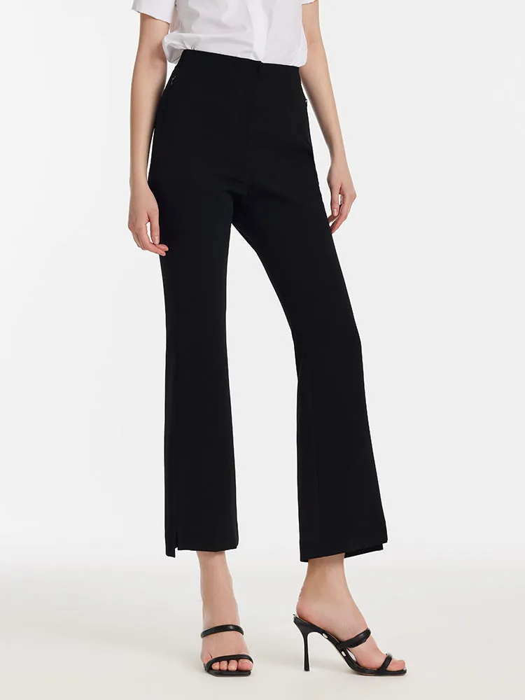 Acetate Micro-Flared Ankle Length Women Pants