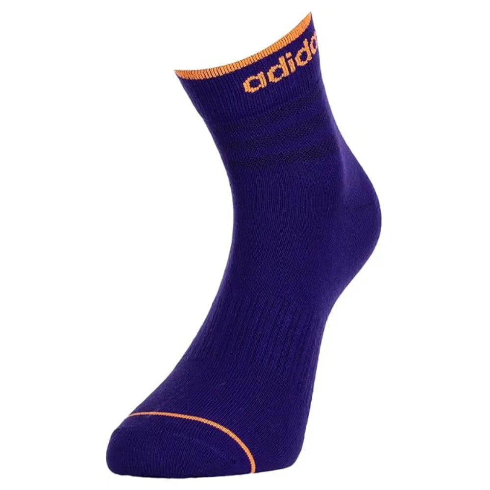 Adidas Flat Knit Ankle Socks (Grey/Purple/White)