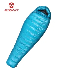 AEGISMAX M3 Lengthened Mummy Sleeping Bag Ultralight 95% White Goose Down Box Baffles Winter Outdoor Camping Hiking