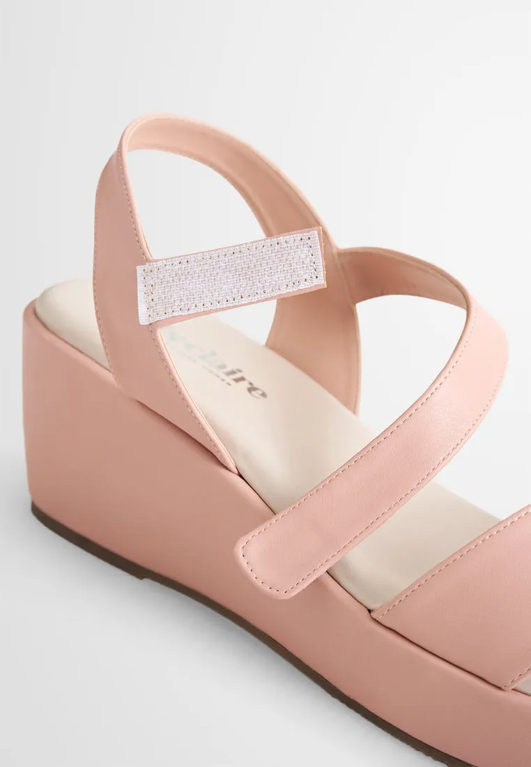 Amaya Ankle Velcro Strap Sandal Wedges