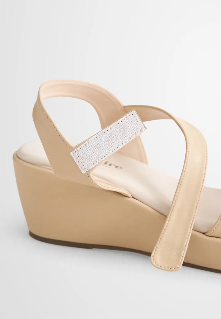 Amaya Ankle Velcro Strap Sandal Wedges