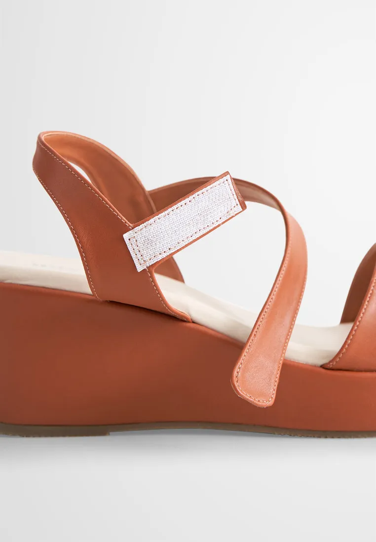 Amaya Ankle Velcro Strap Sandal Wedges