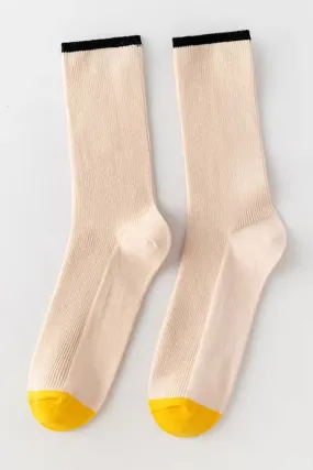 Ami Sock | Beige/Gul | Strømper fra By Timm