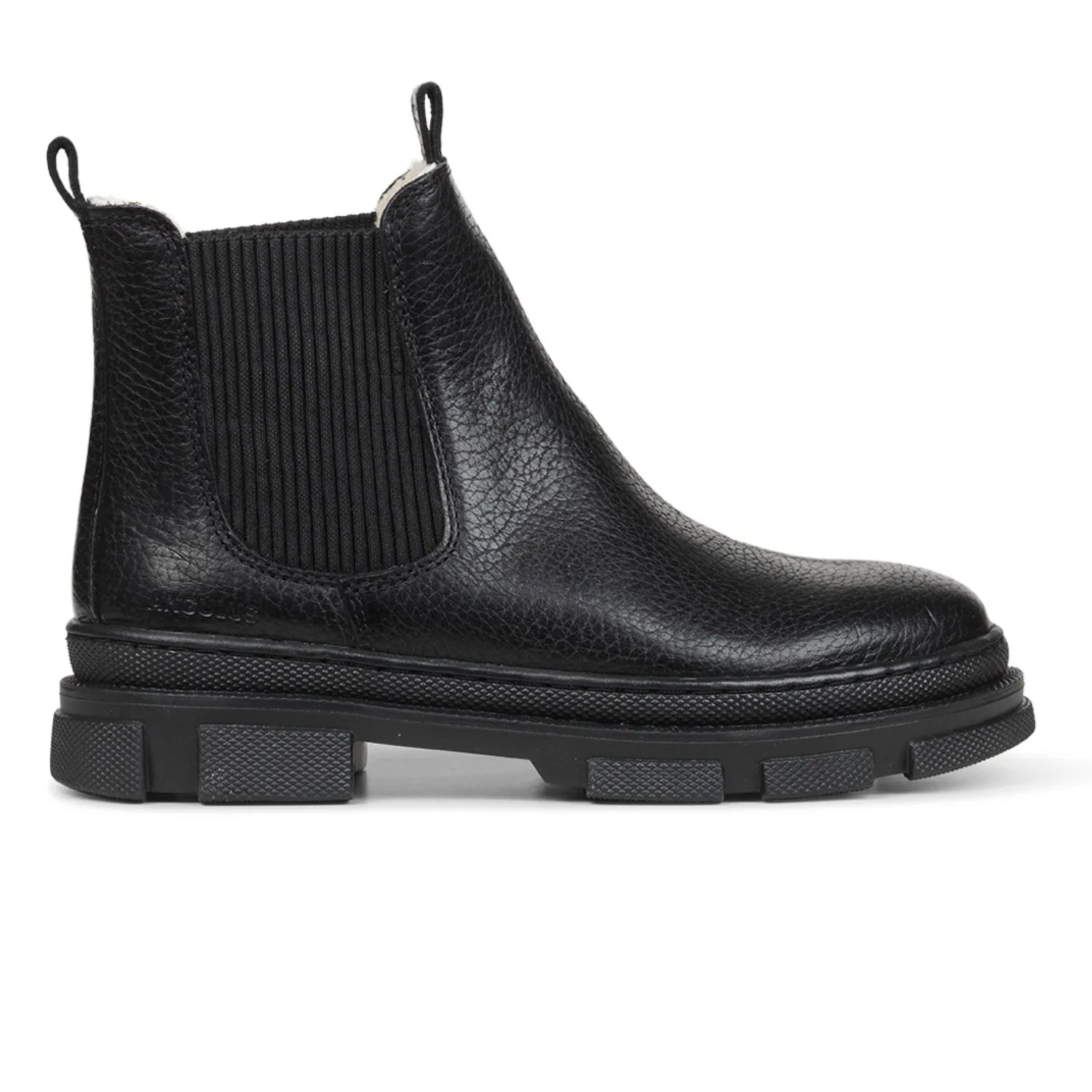 Angulus Black/Black Chelsea boot with elastic and wool lining