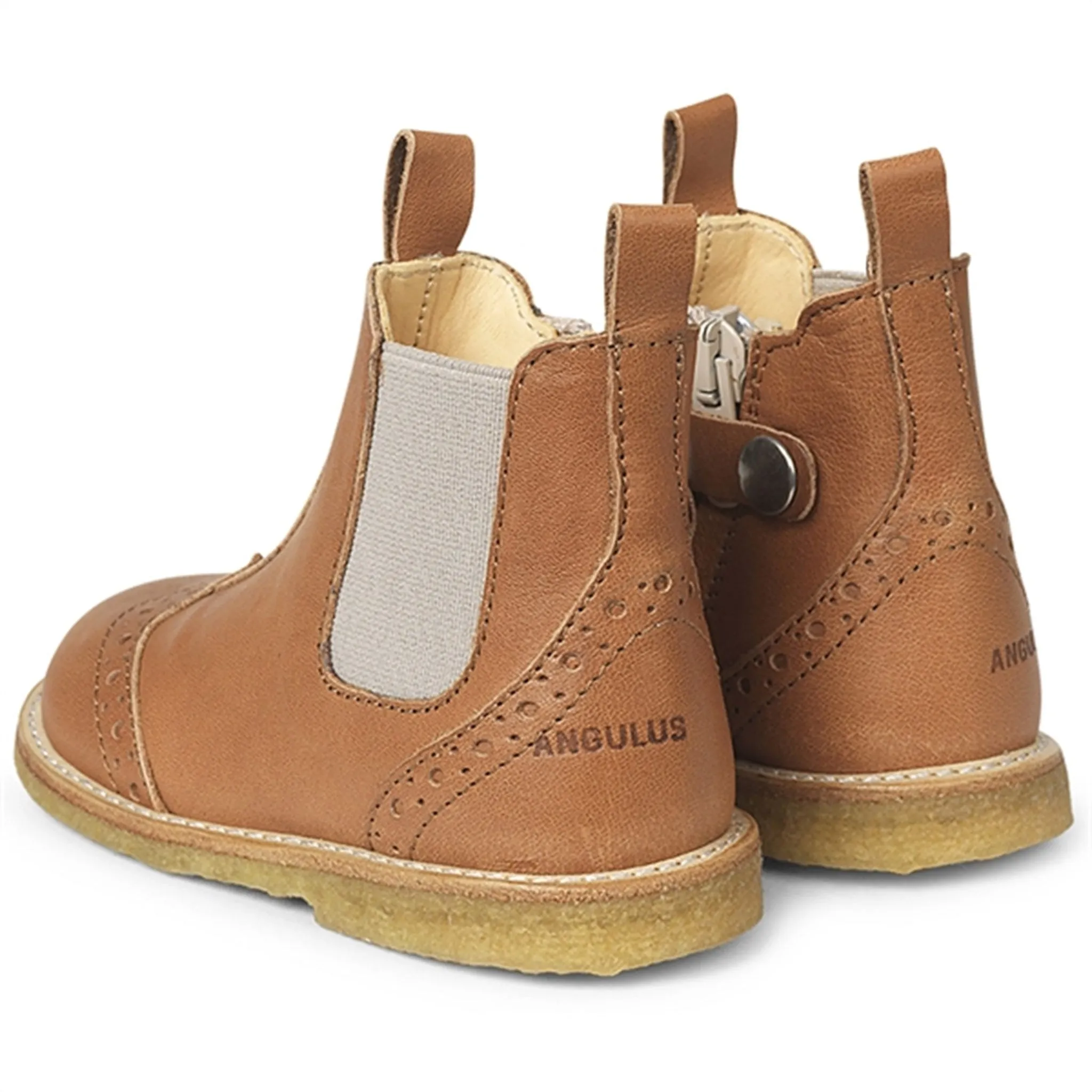 Angulus Starter Boot w. Zip Cognac/Beige 6024-101-7511-1545-010