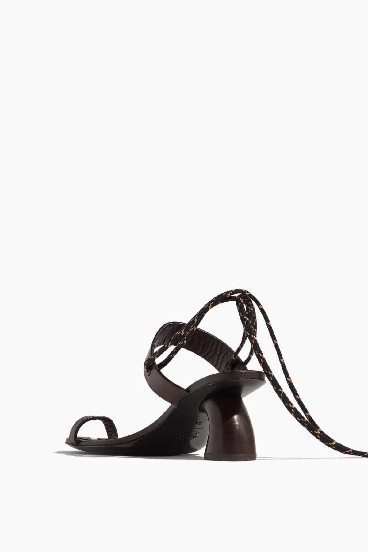 Elegant Dark Brown Leather Ankle Tie Sandals for Stylish Comfort