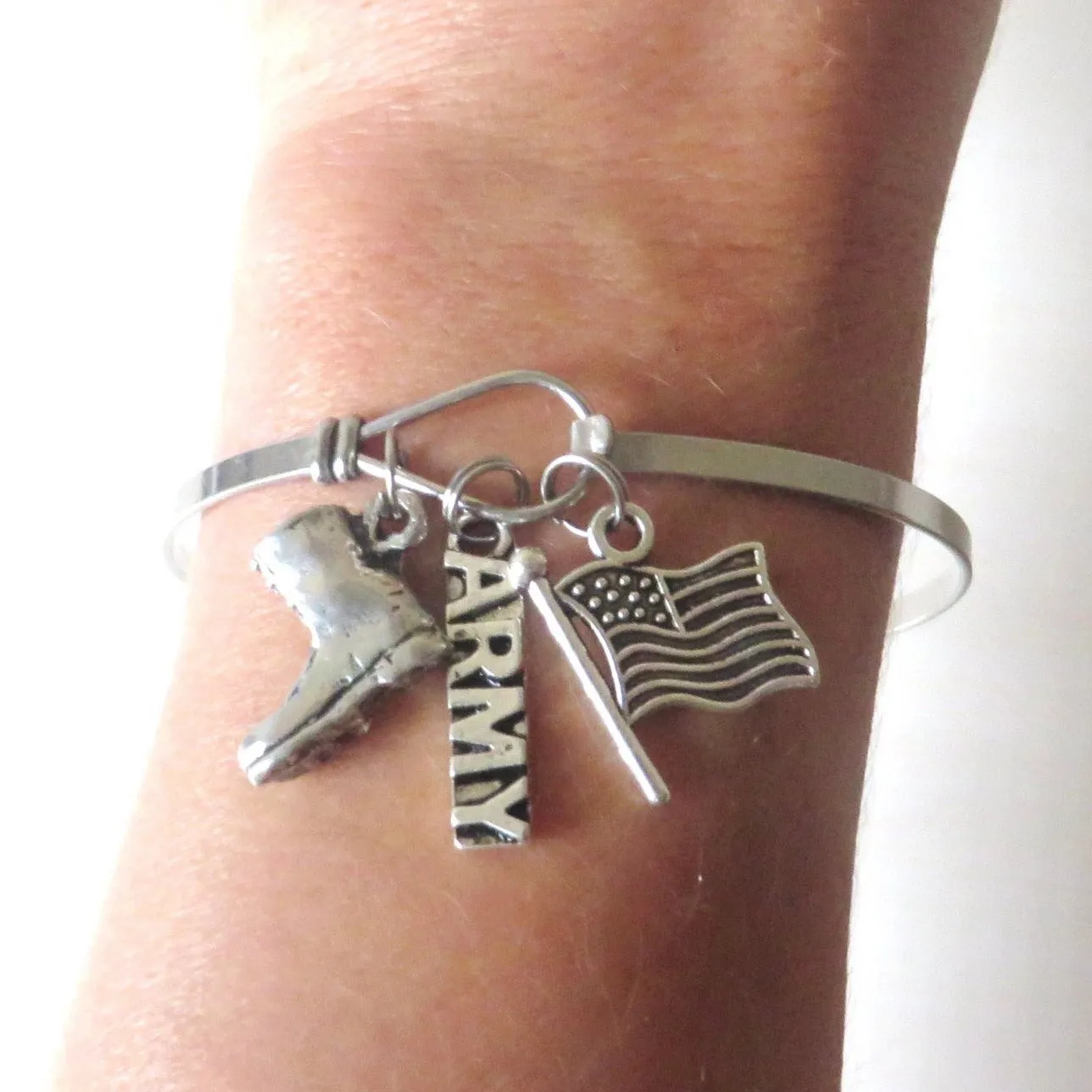 ARMY mom Combat Boot Stainless Steel Bracelet