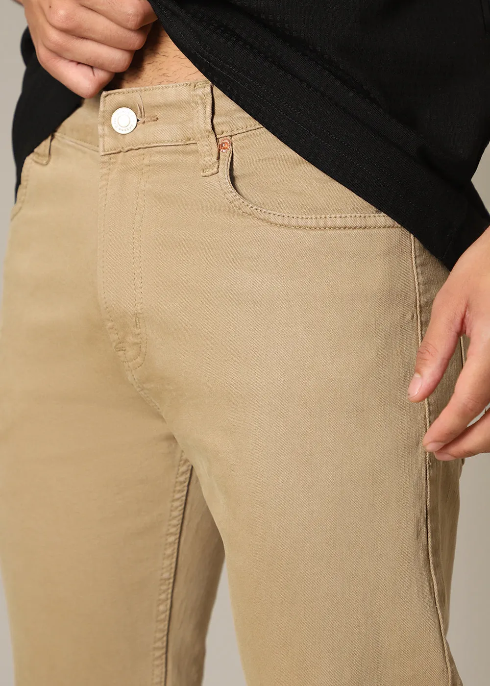 Barley Tan Ankle Slim Fit Jeans