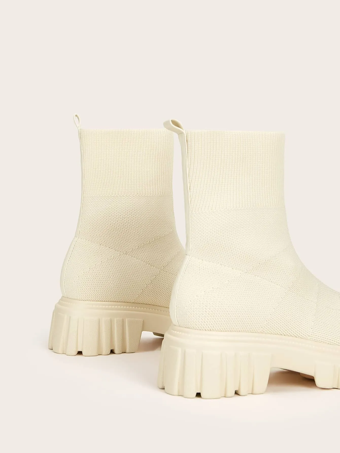 Basic Minimalist Knit Platform Sock Boots