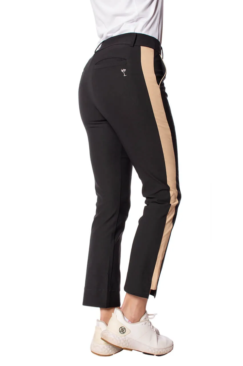 Black/Camel Stretch Ankle Pant