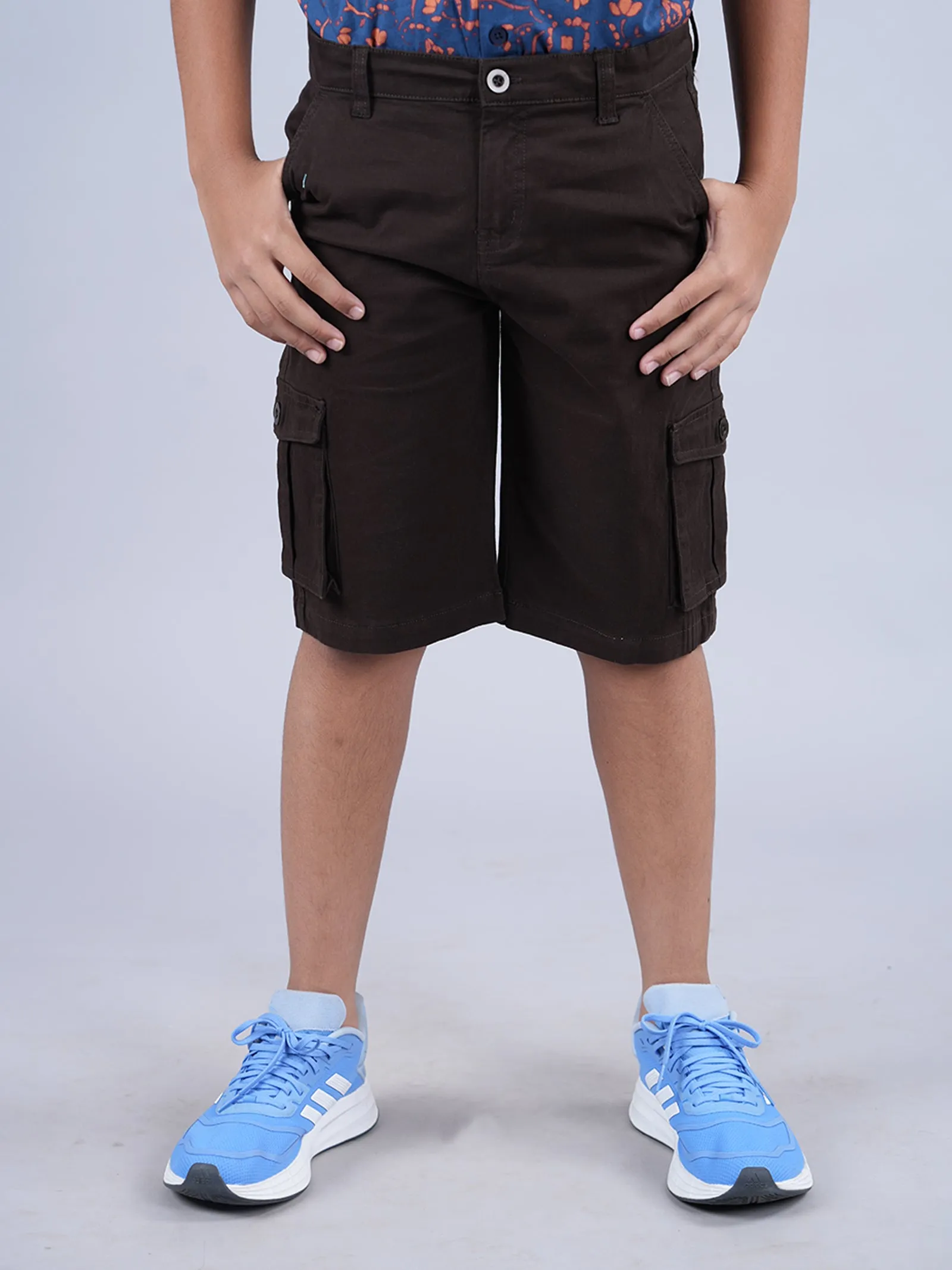 Boys Cotton Twill  Knee Length Cargo Short