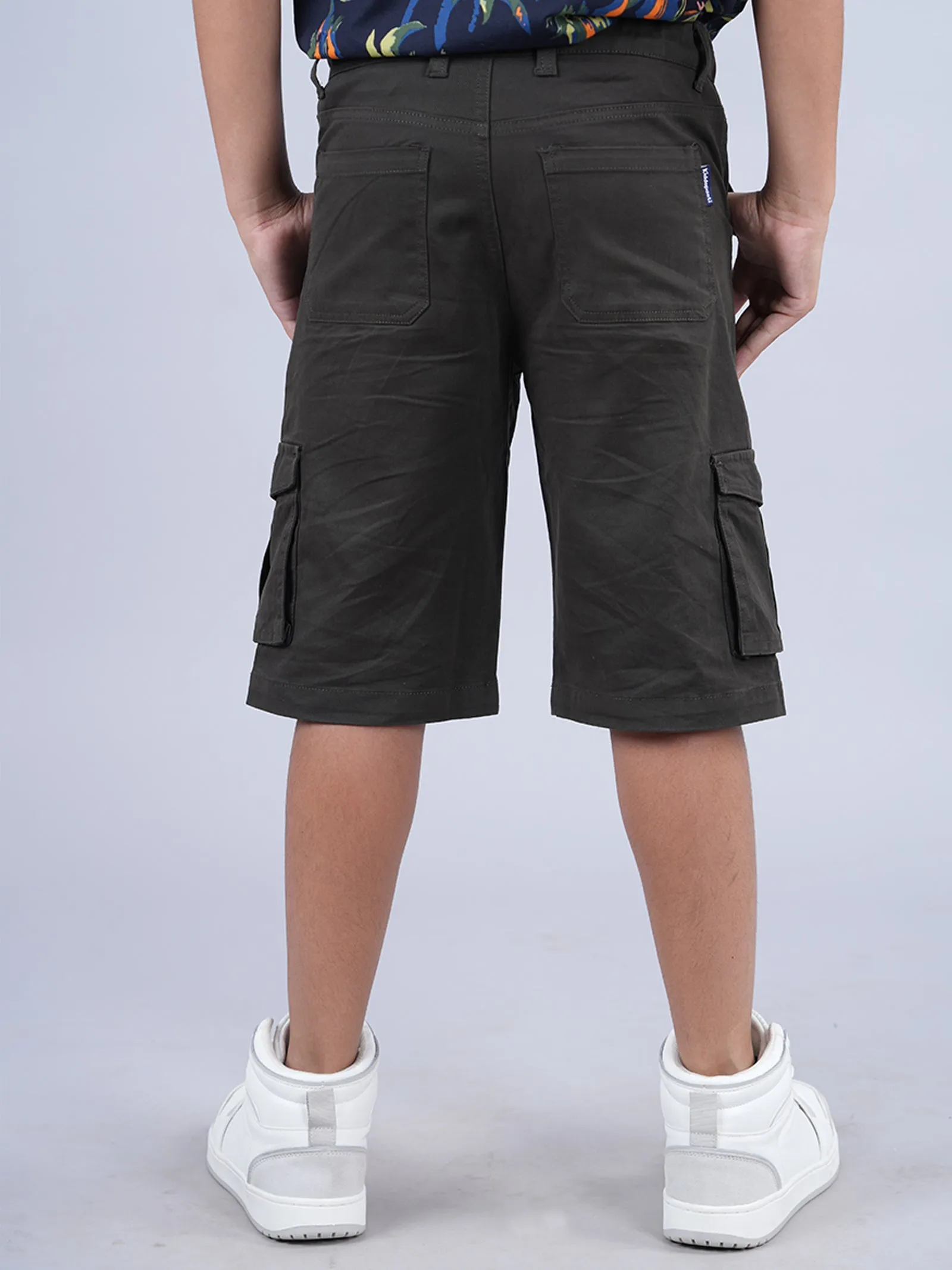 Boys Cotton Twill  Knee Length Cargo Short