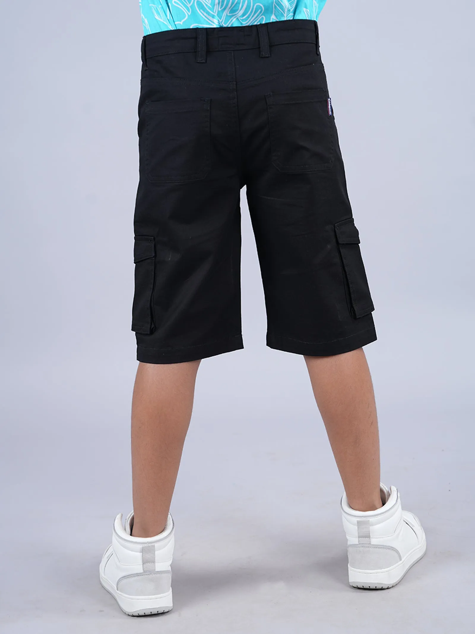 Boys Cotton Twill  Knee Length Cargo Short