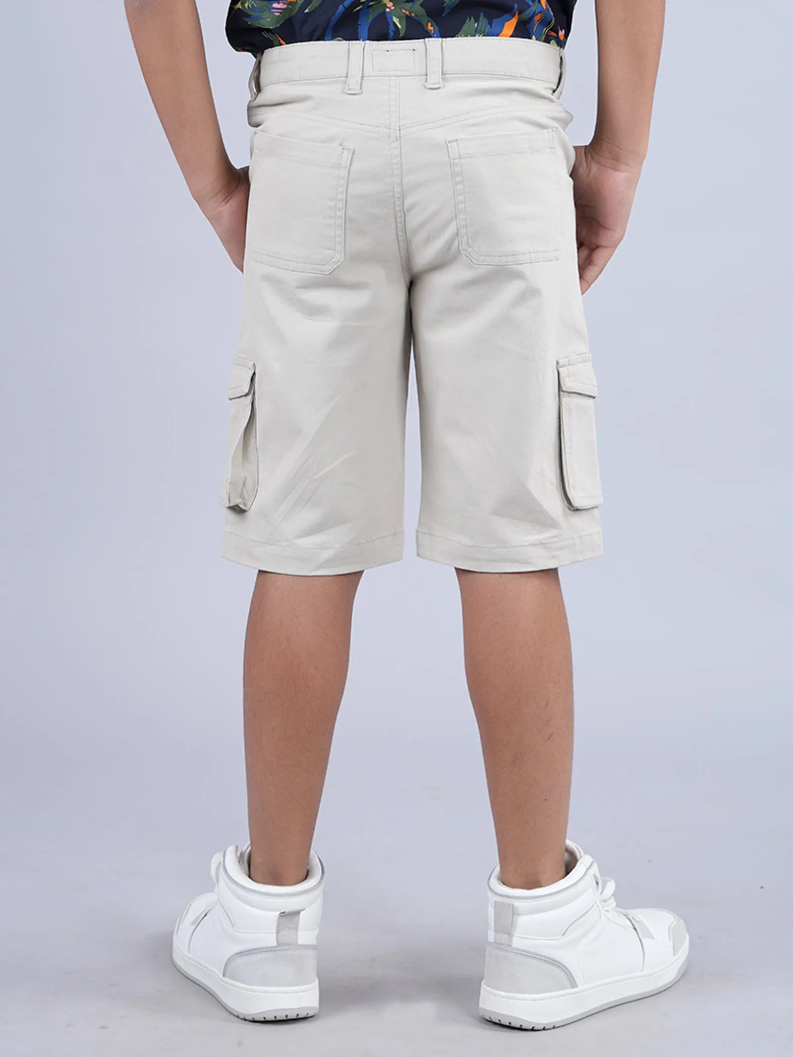 Boys Cotton Twill  Knee Length Cargo Short