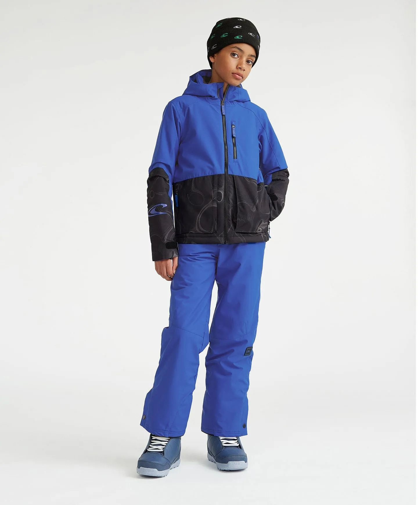 Boy's Texture Snow Jacket - Black Coding