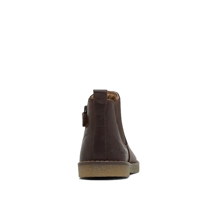 Clarks Chelsea II Jnr Toddlers Leather Boot Dark Brown