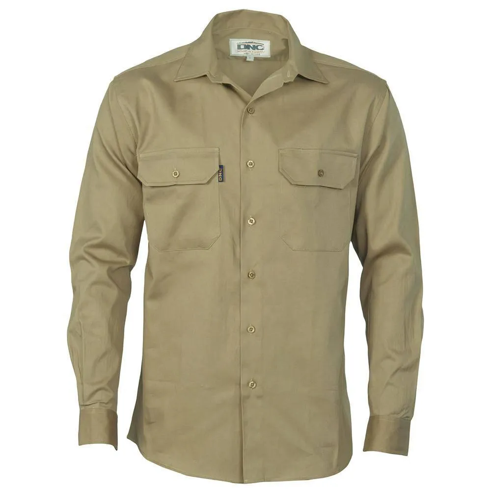 Cotton Drill Long Sleeve Work Shirt