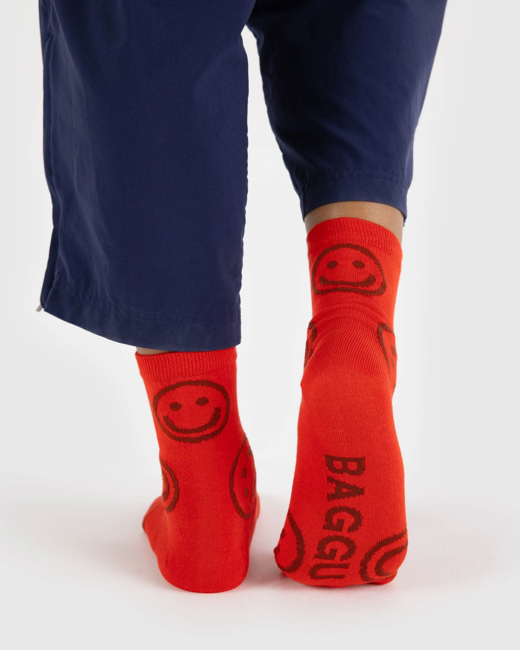 Crew Sock - Red Happy