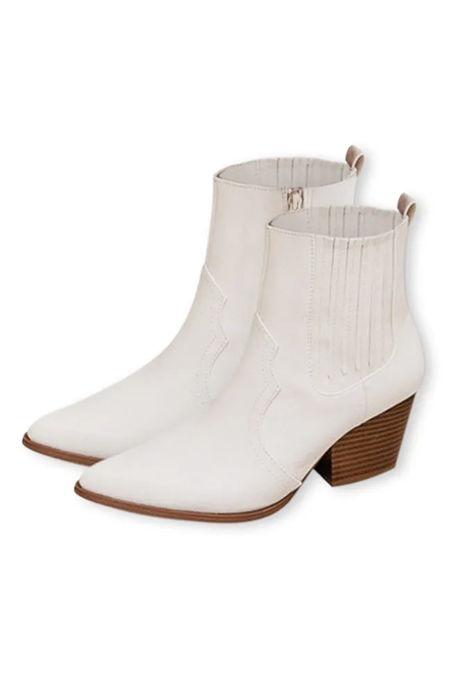 Darby Pointed Toe Beige Western Boot FINAL SALE