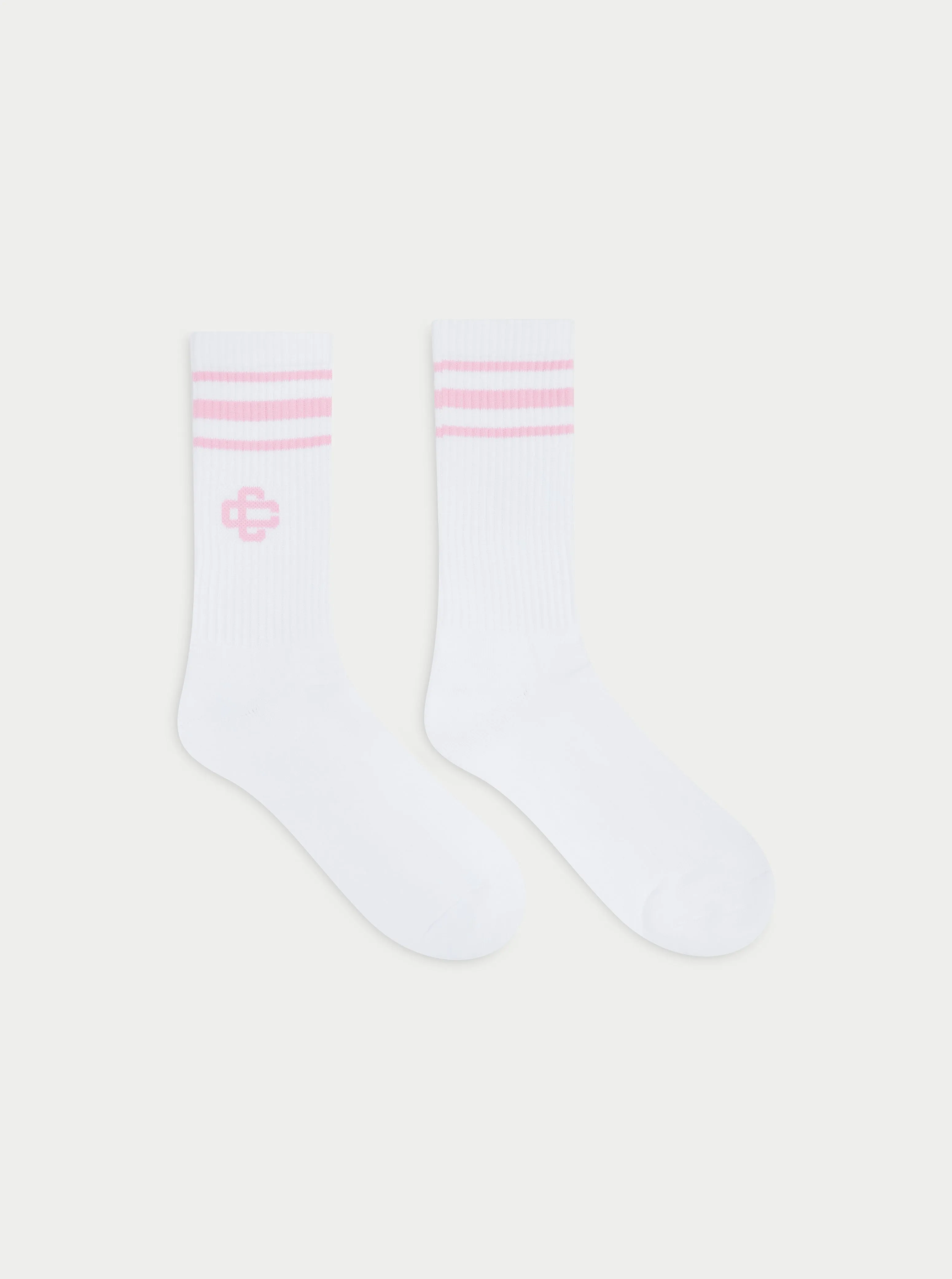 EMBLEM STRIPE SPORTS SOCK - PINK