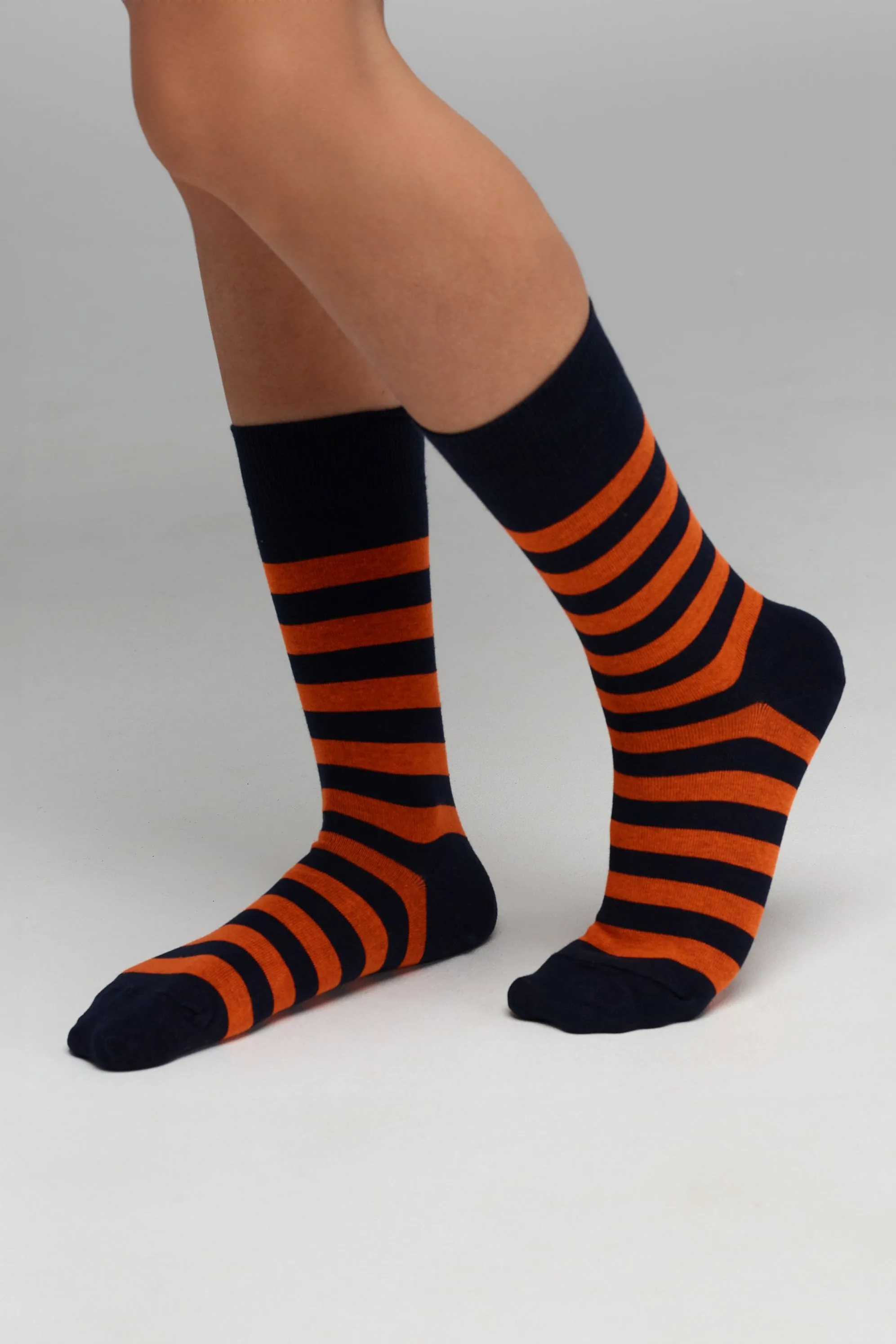 Everyday Cotton Sock Stripe 3 Pack - Orange/Yellow/Sky Blue