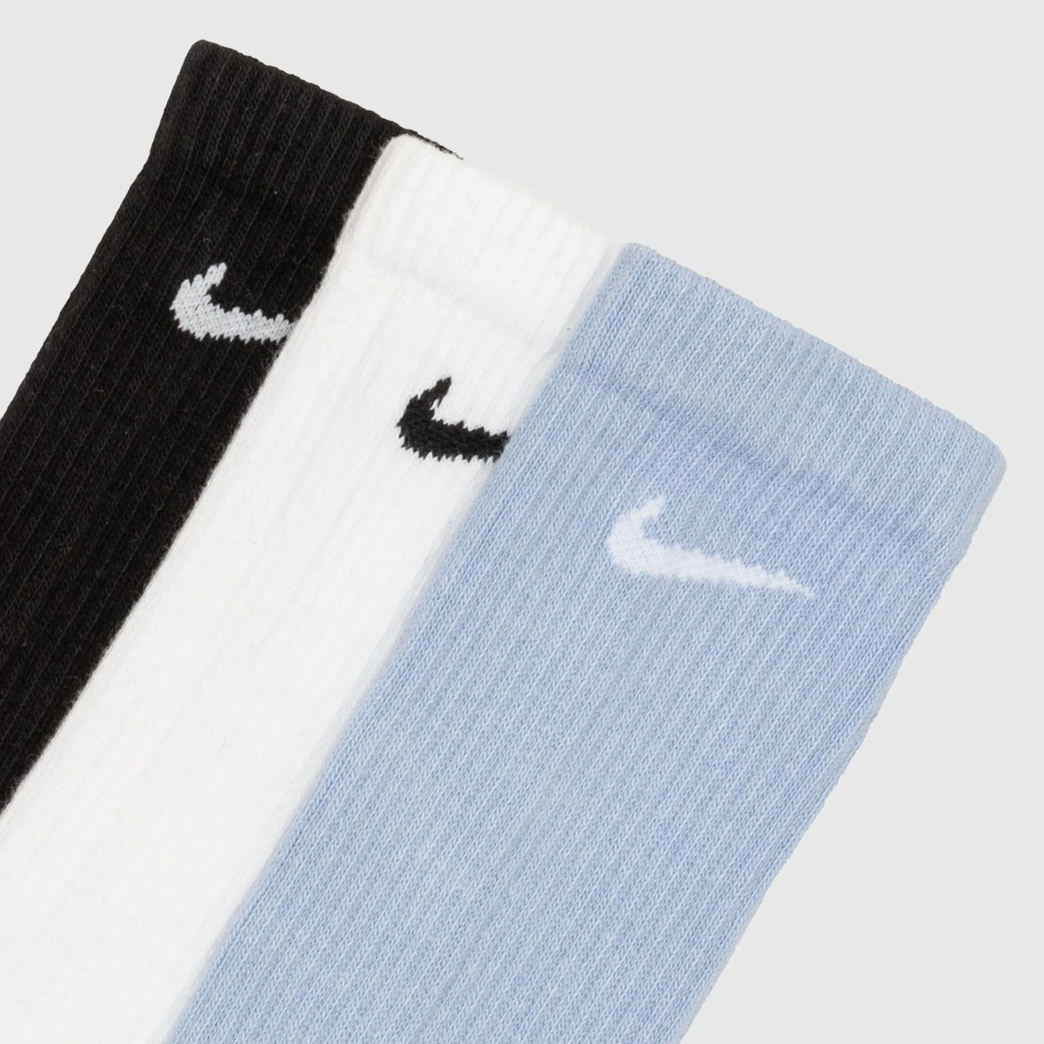 EVERYDAY PLUS CUSHIONED CREW SOCK "BLACK/WHITE/PASTEL BLUE"