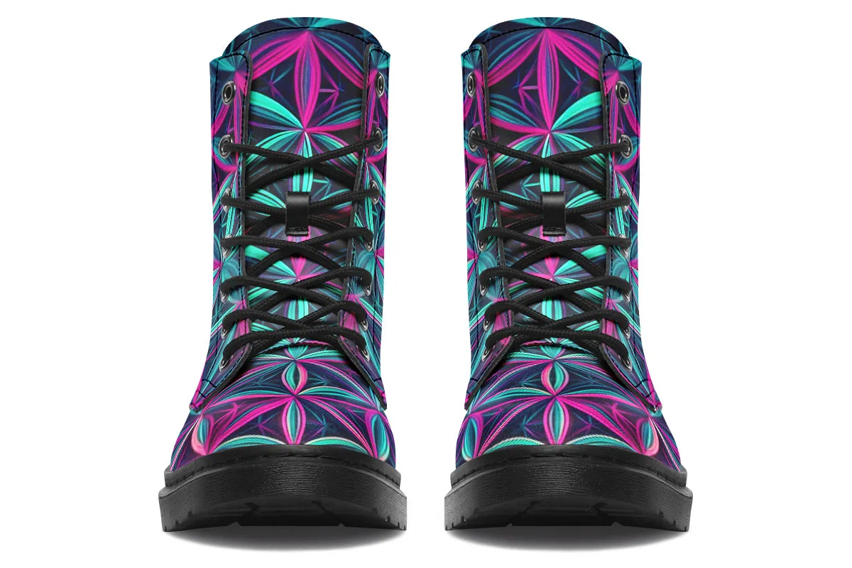 Flower Life Vibes Combat Boots