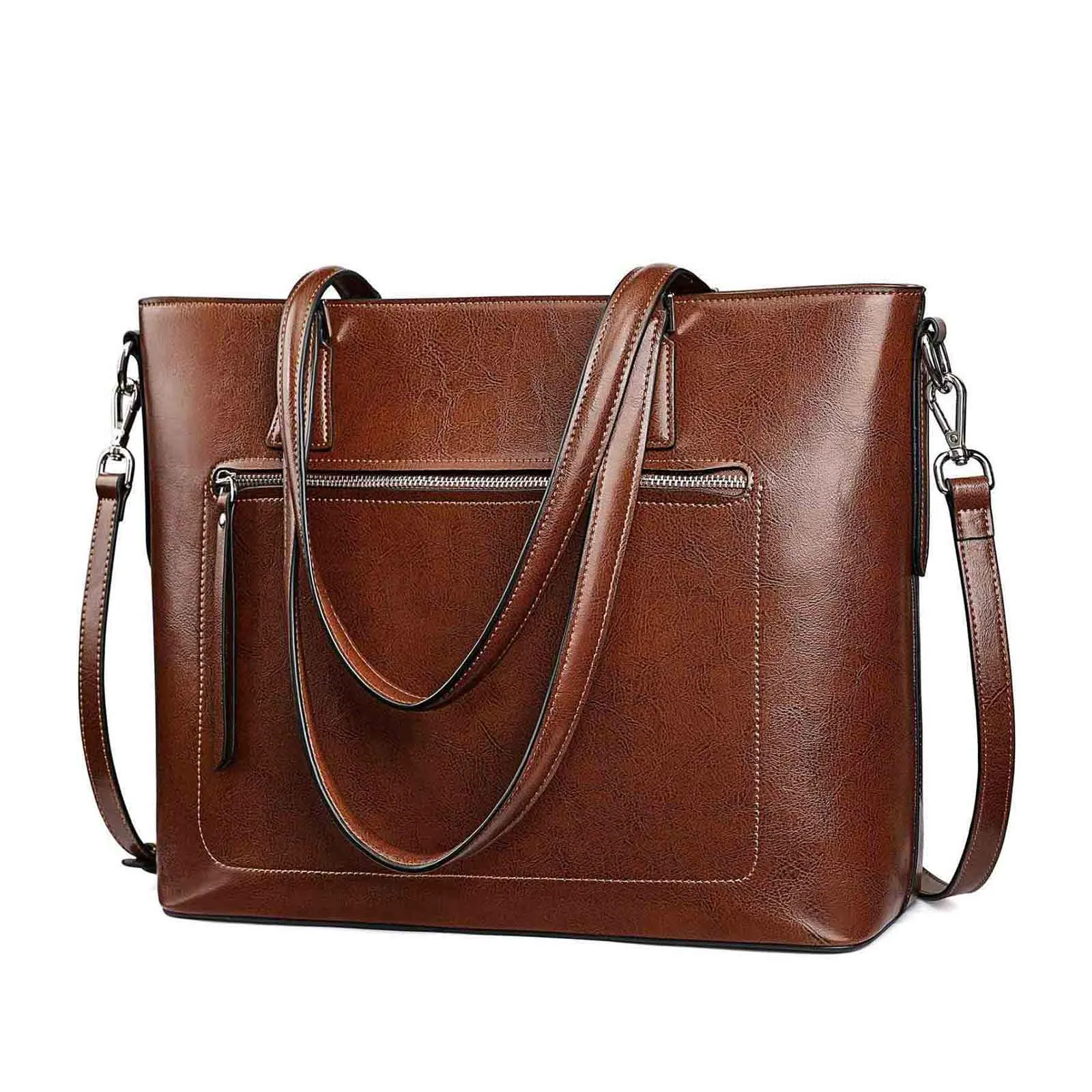 Genuine Leather Work Tote