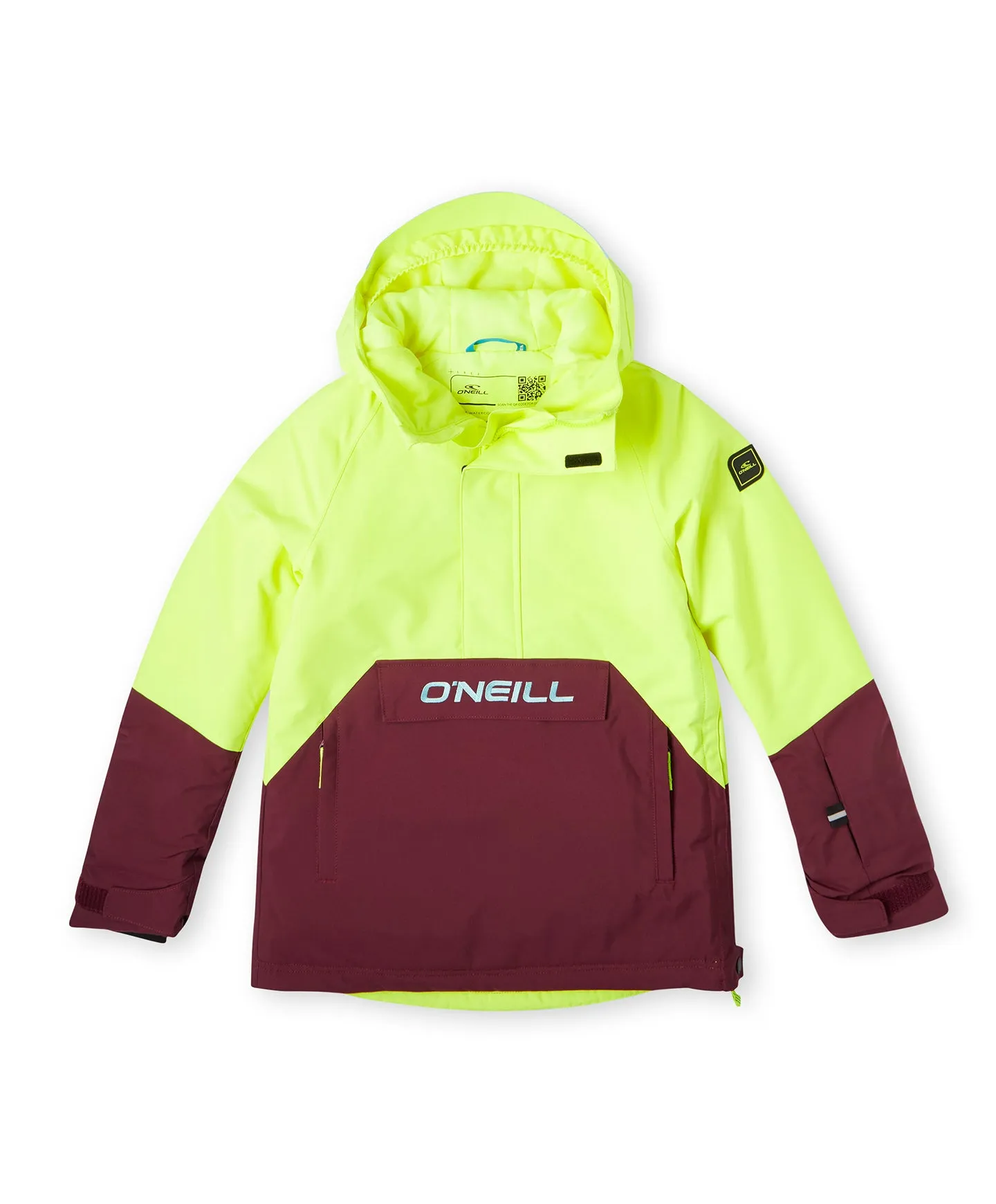 Girl's Anorak Snow Jacket - Pyranine Yellow Colour Block