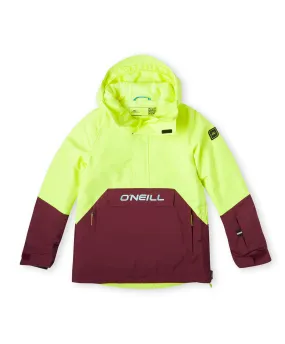 Girl's Anorak Snow Jacket - Pyranine Yellow Colour Block