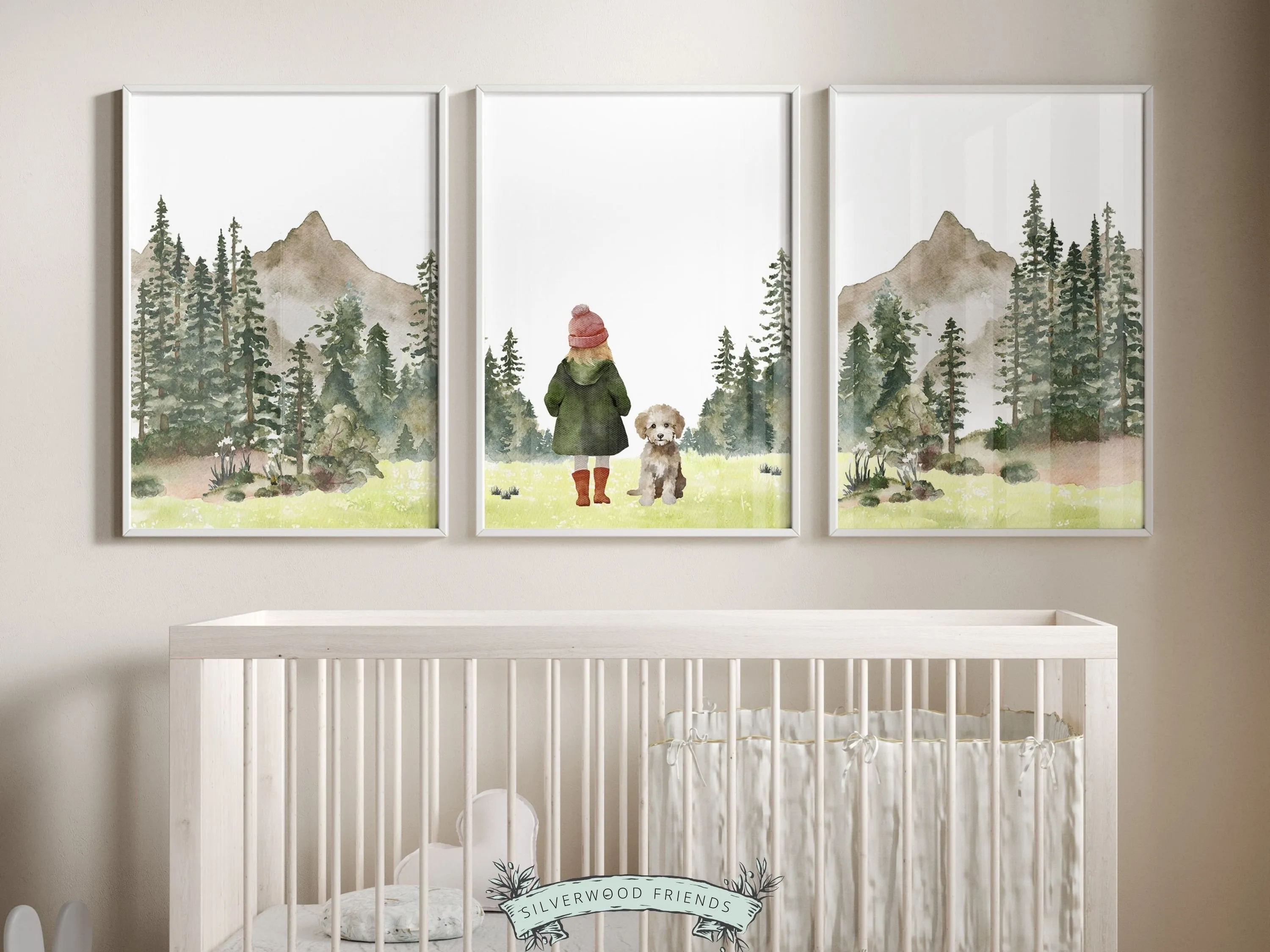 Girls Hiking Nursery Prints