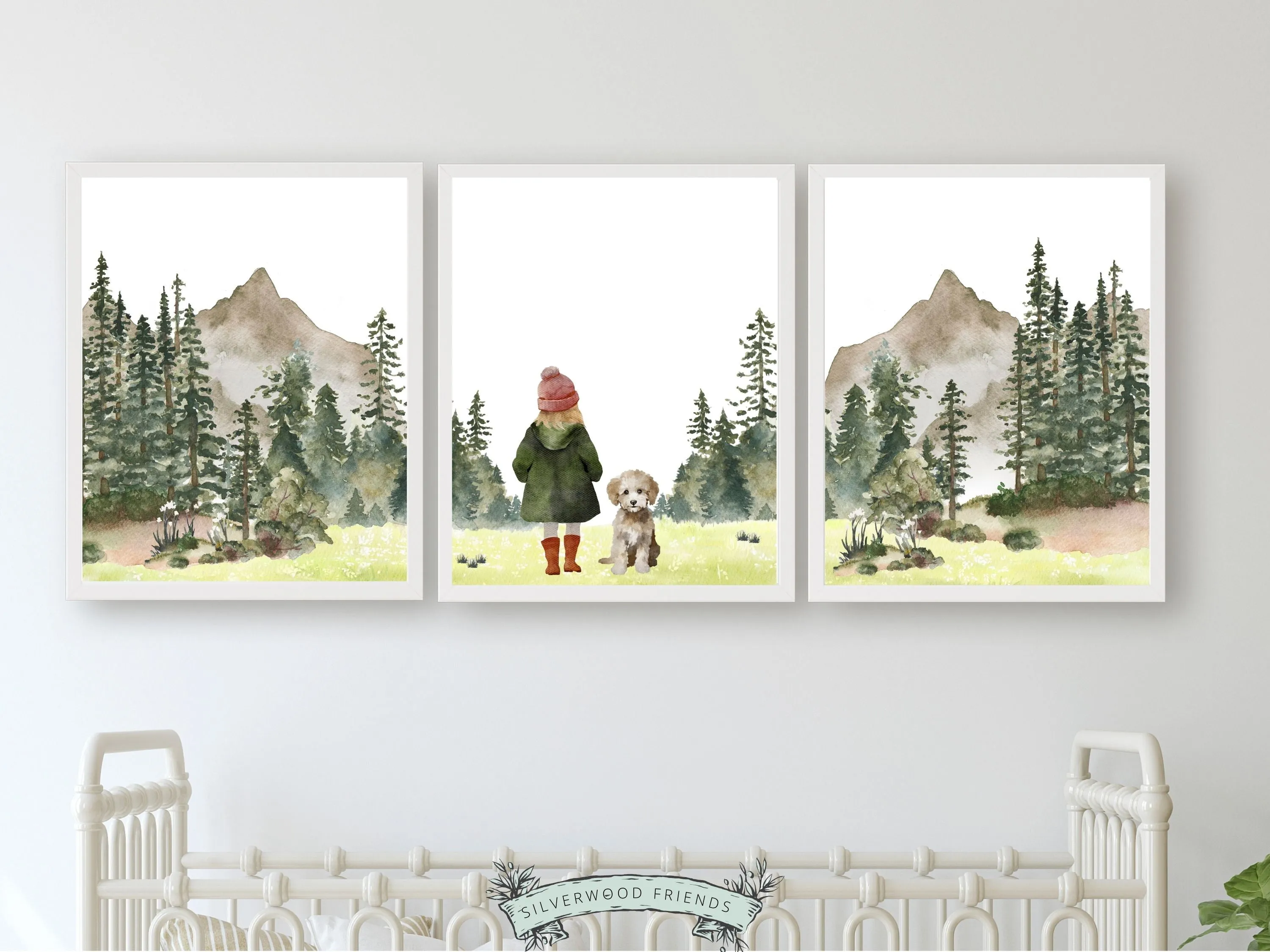 Girls Hiking Nursery Prints