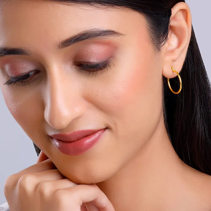 Golden Classy Work Hoop Earrings