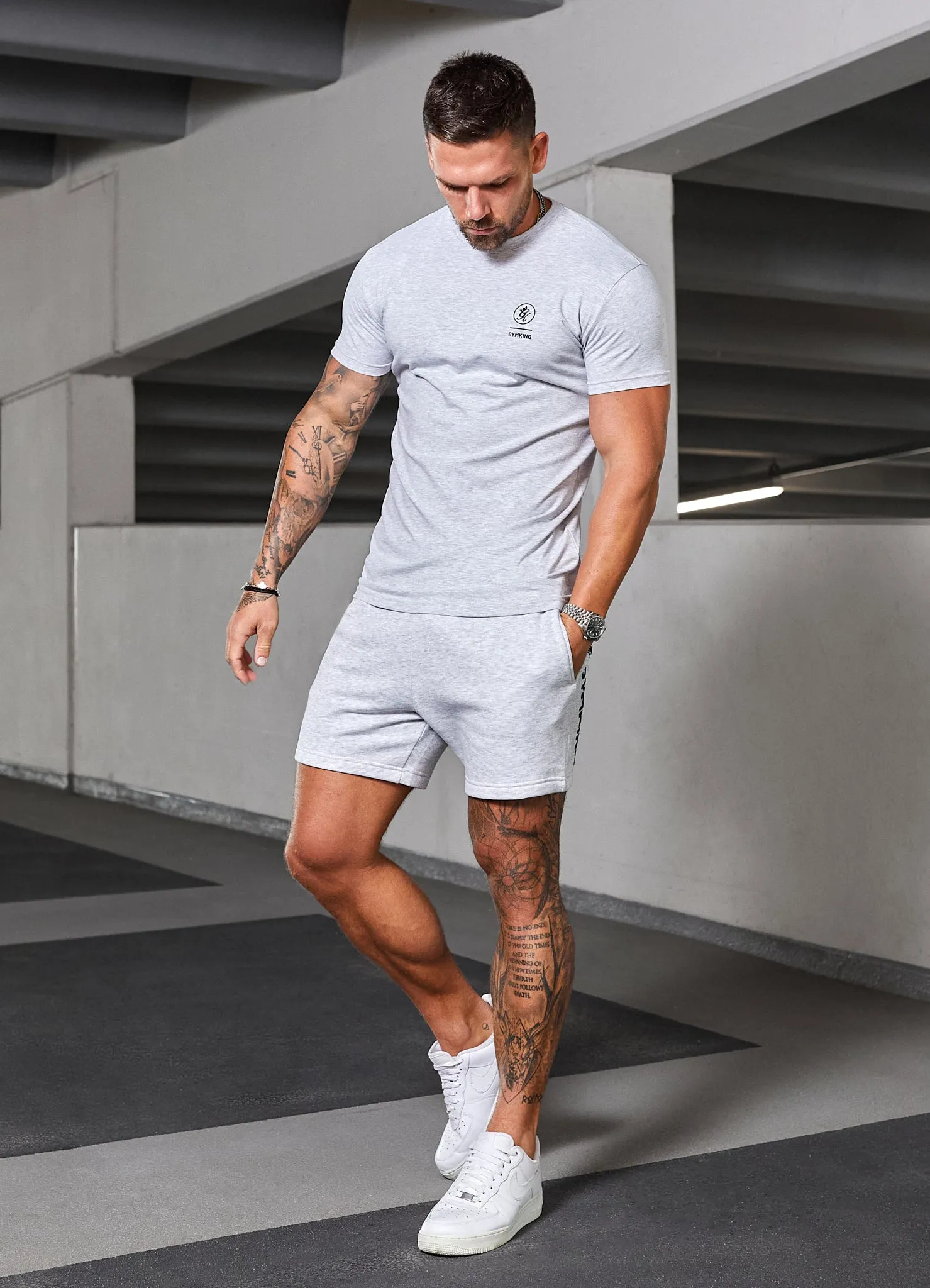 Gym King Aventus Tee - Snow Marl