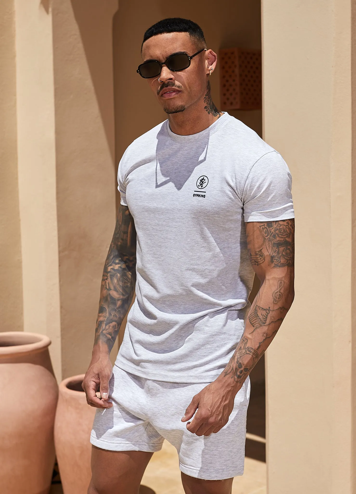 Gym King Aventus Tee - Snow Marl