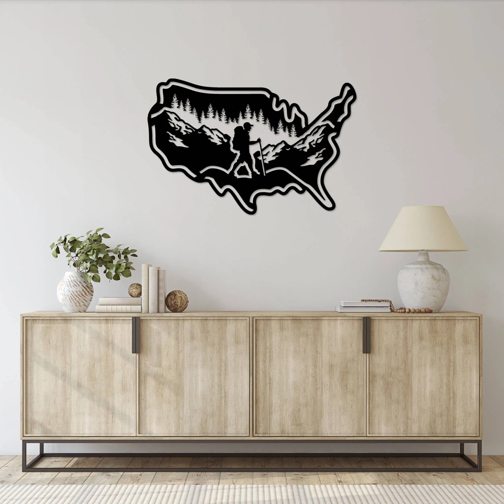 Hiking USA - Metal Wall Art