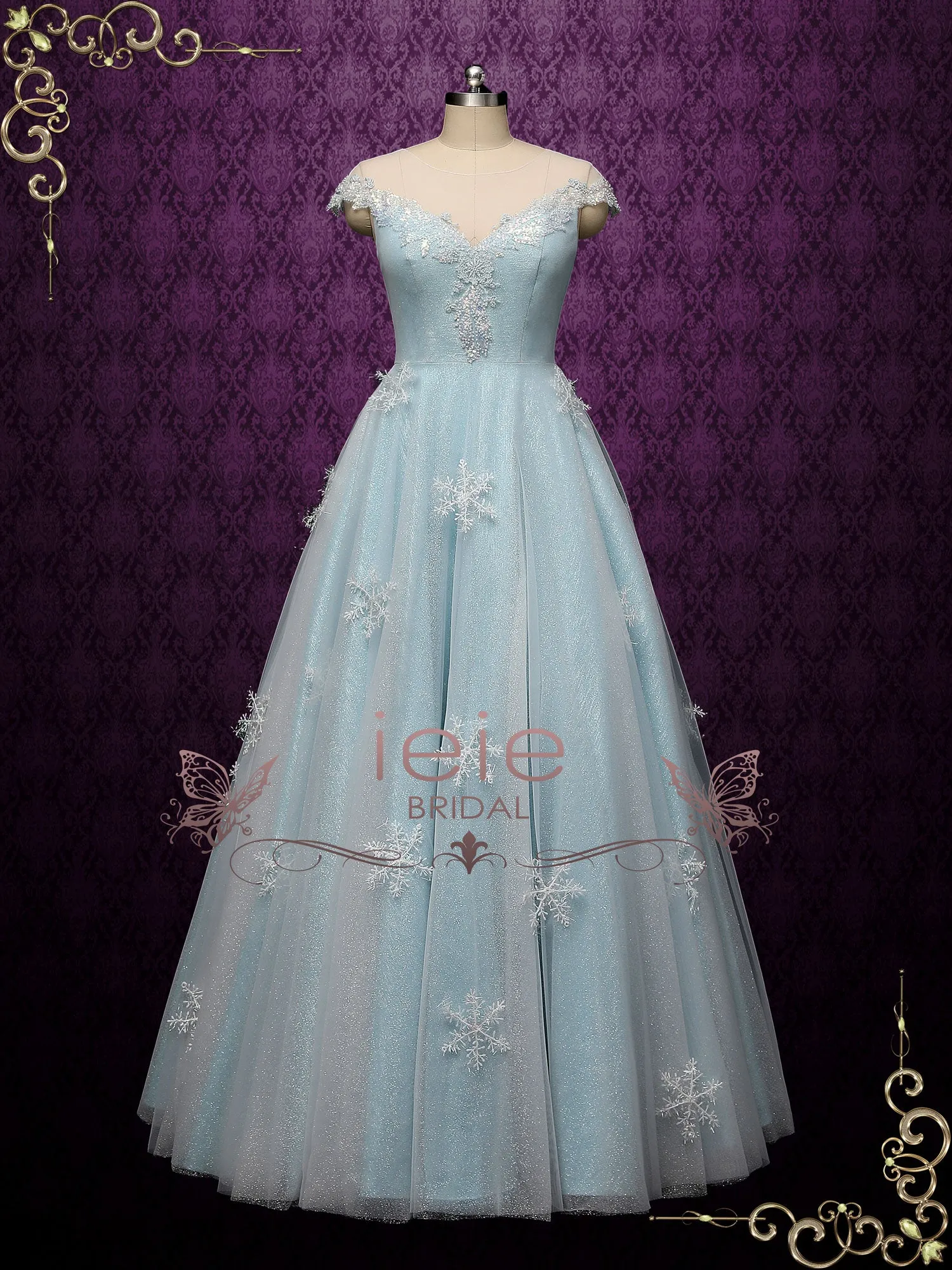 Ice Blue Frozen Wedding Dress SNOW