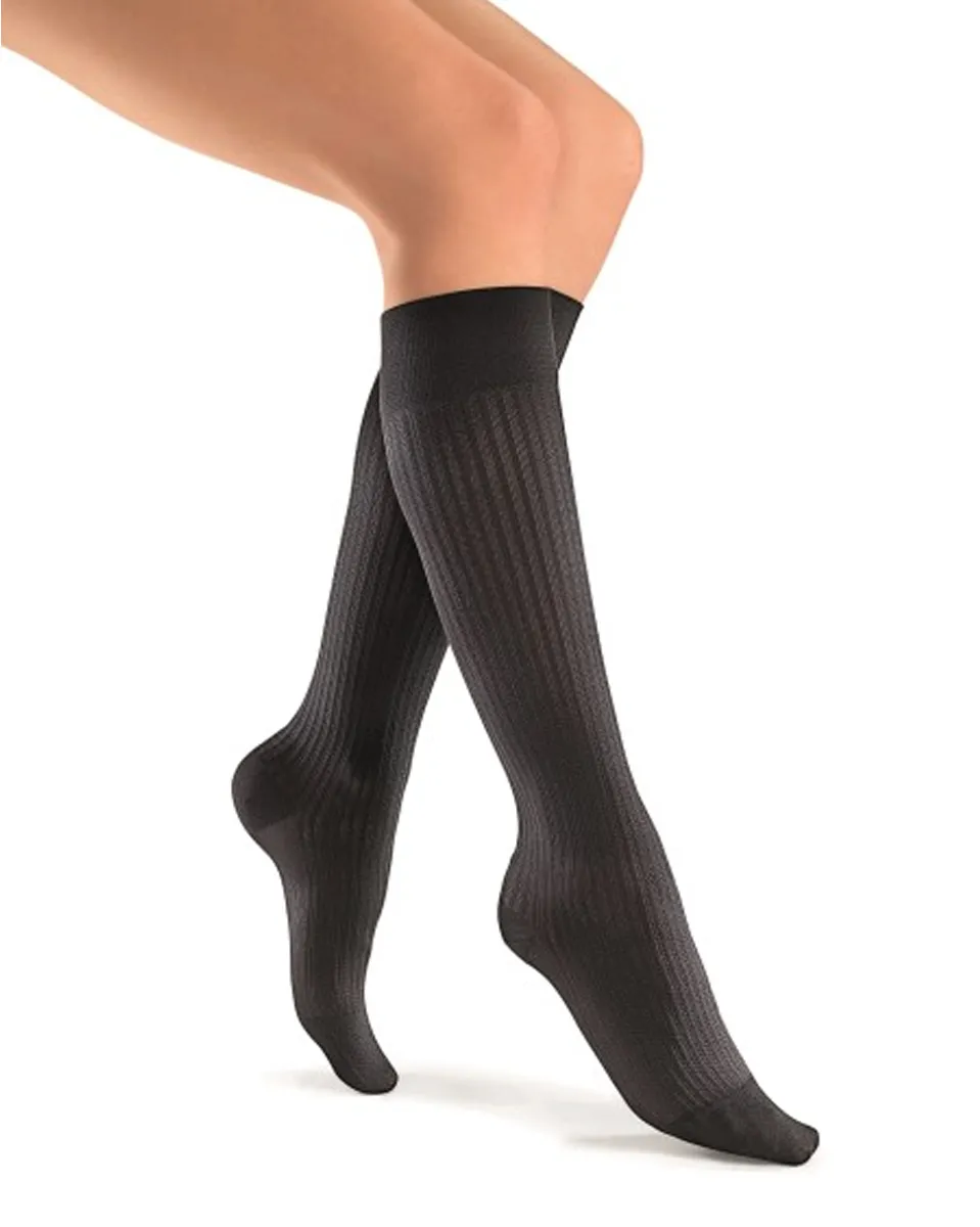 Jobst soSoft Women's Knee High Closed Toe Ribbed Pattern Support Socks 8-15 mmHg