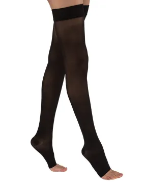 Juzo Soft 2002 OPEN TOE Garter Style Thigh Highs 30-40 mmHg