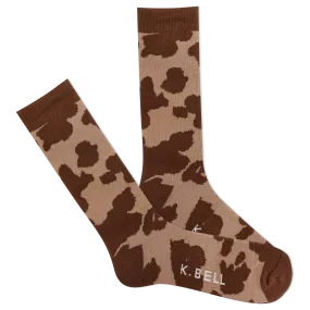 K.Bell Men's American Made Cow Print Crew Sock