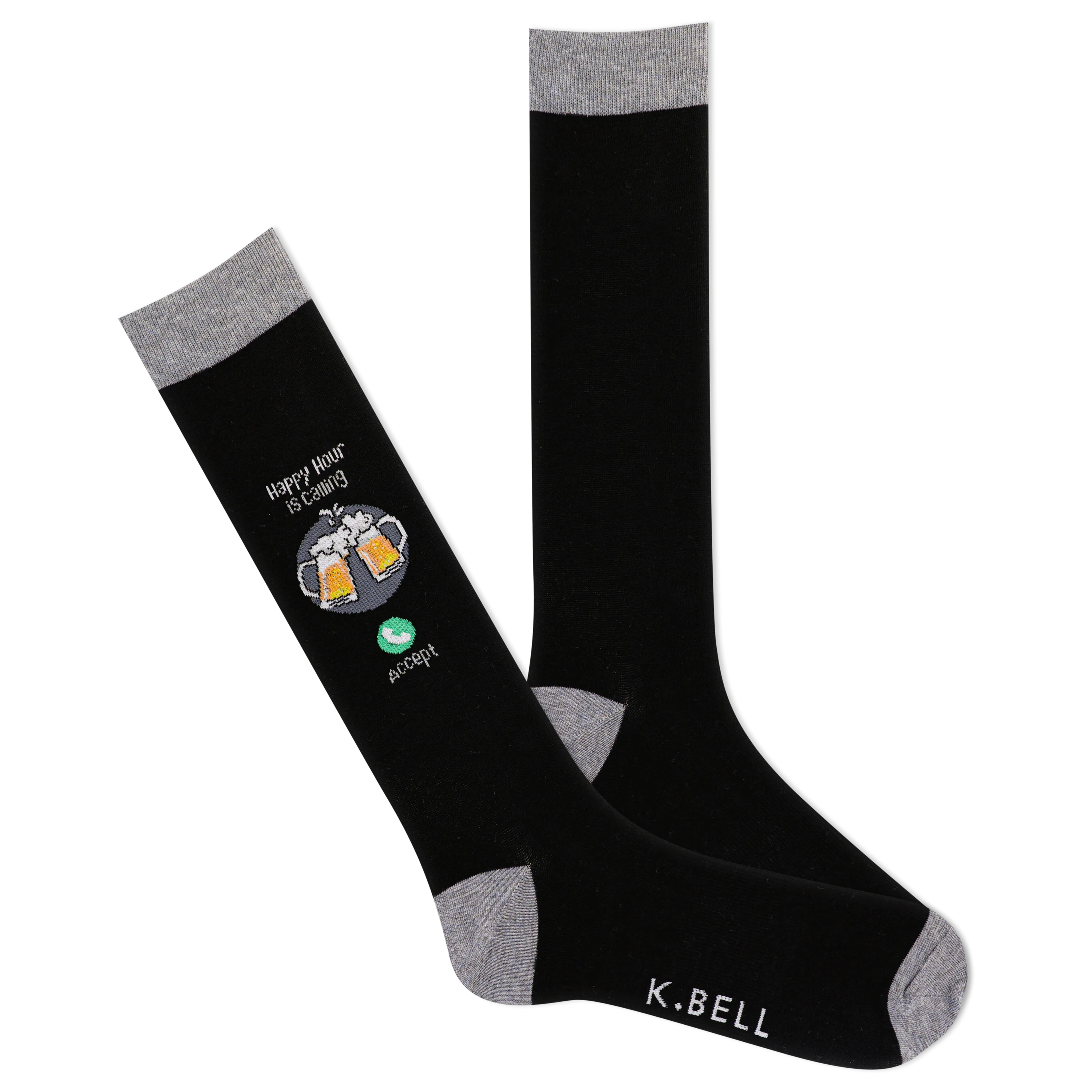 K.Bell Men's Happy Hour is Calling Crew Sock