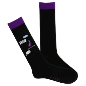 K.Bell Men's Midnight Snack Text Crew Sock