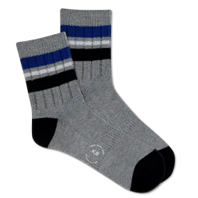 K.Bell Men's Striped Ribbed Short Crew Sock