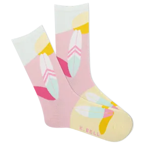 K.Bell Women's Geometric Surfboards Crew Sock