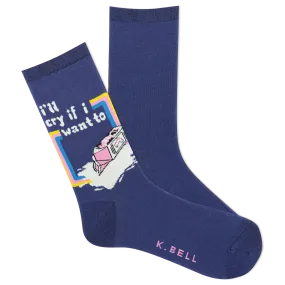 K.Bell Women's I'll Cry If I Want To Crew Sock