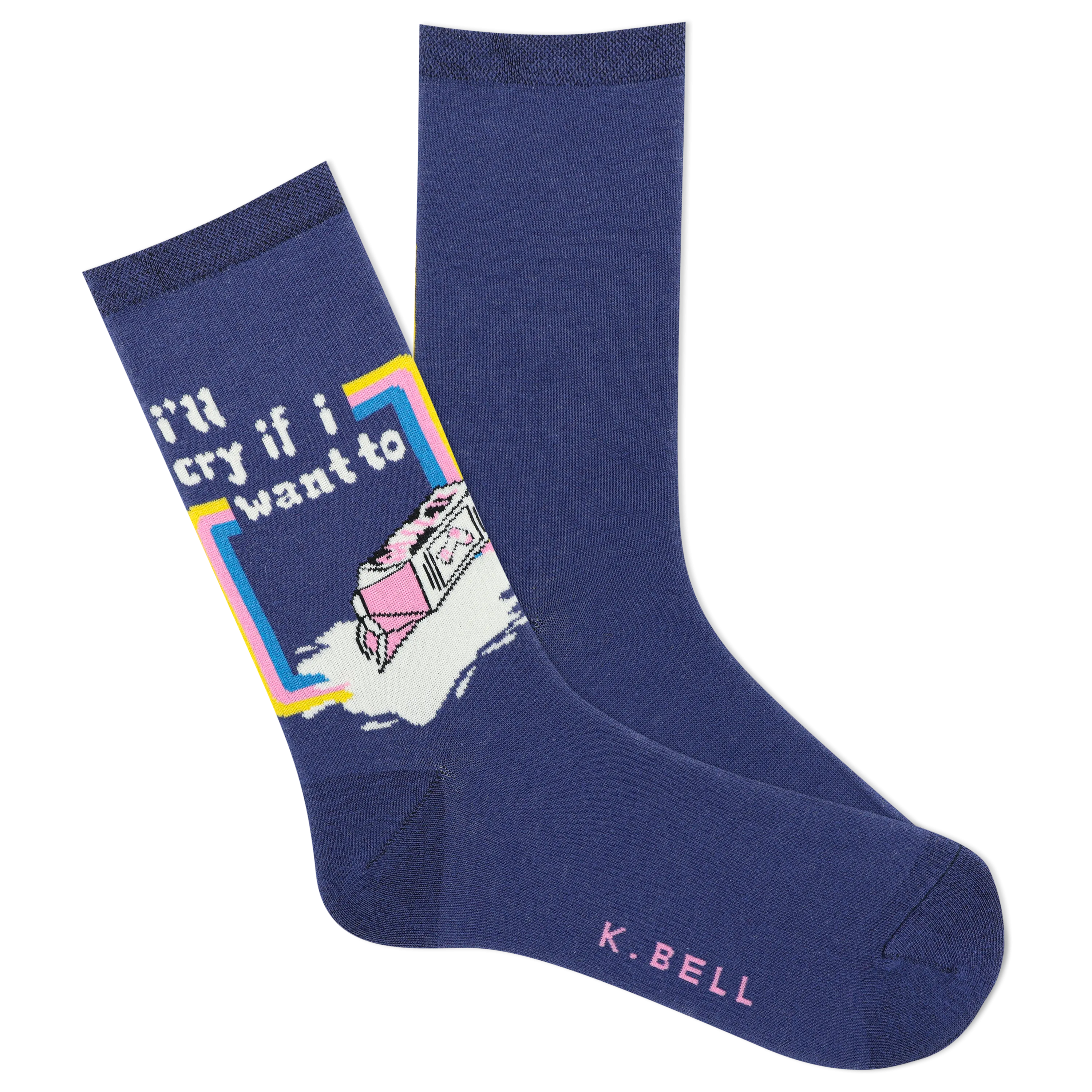 K.Bell Women's I'll Cry If I Want To Crew Sock