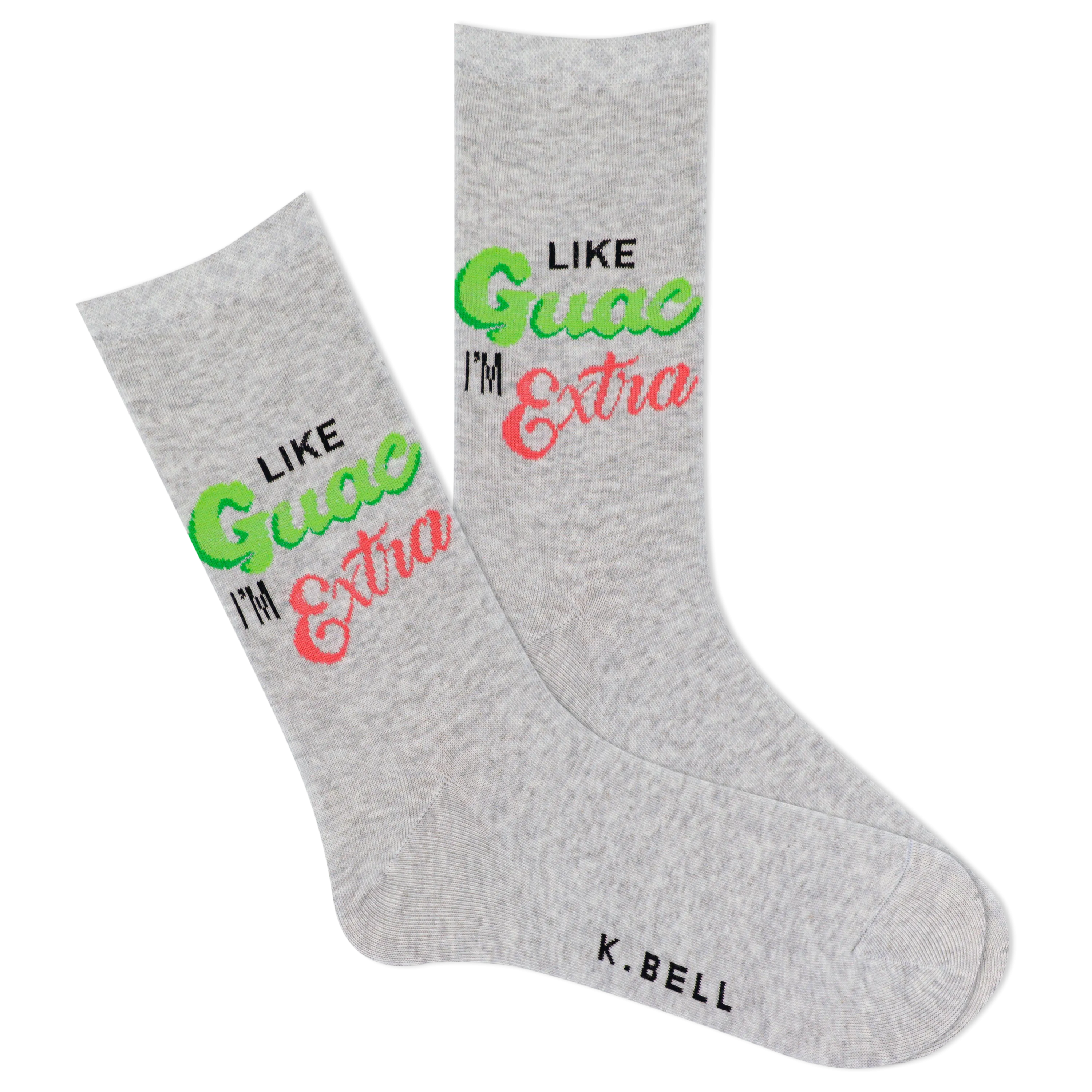 K.Bell Women's Like Guac I'm Extra Crew Sock